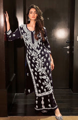 New Chikankari Exclusive Kurti_Pent Pair (Black) 13