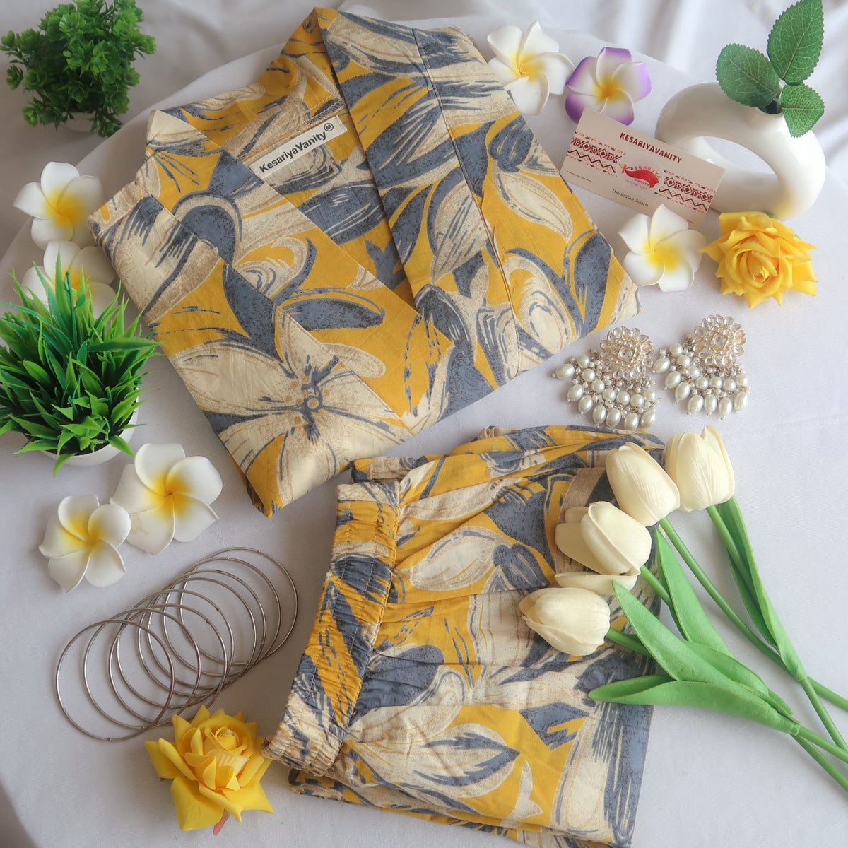 Mustard Lily's V-Neck Suit Set