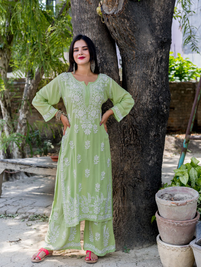 Saheli Modal Chikankari Kurti Sets