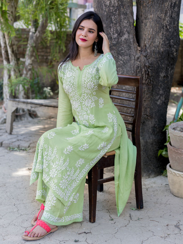 Saheli Modal Chikankari Kurti Sets