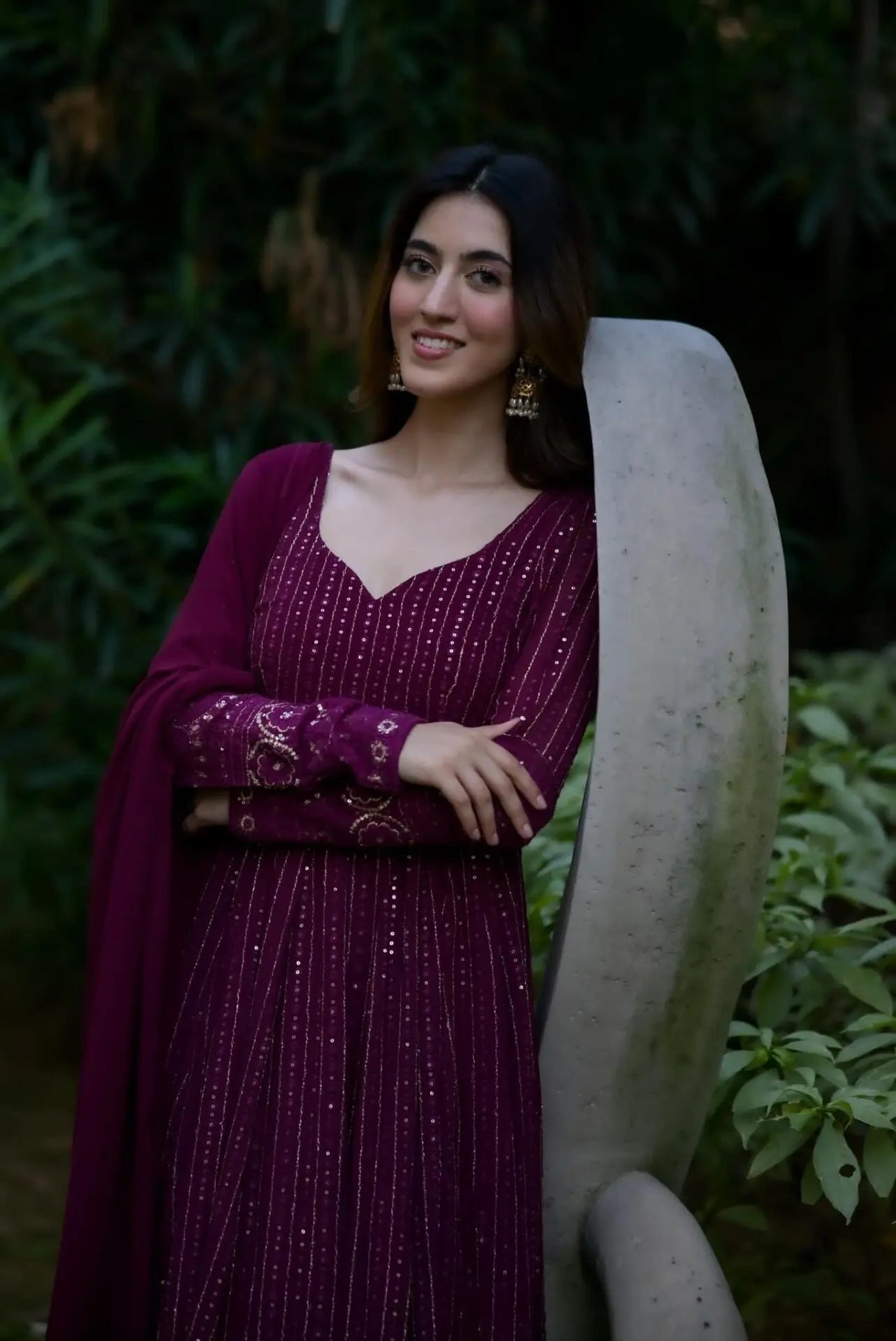 Georgette Kurta Set with Allover Embroidery