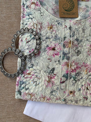 "Aaloka" Chikankari Kurta with Pants (2pc) - Big Size