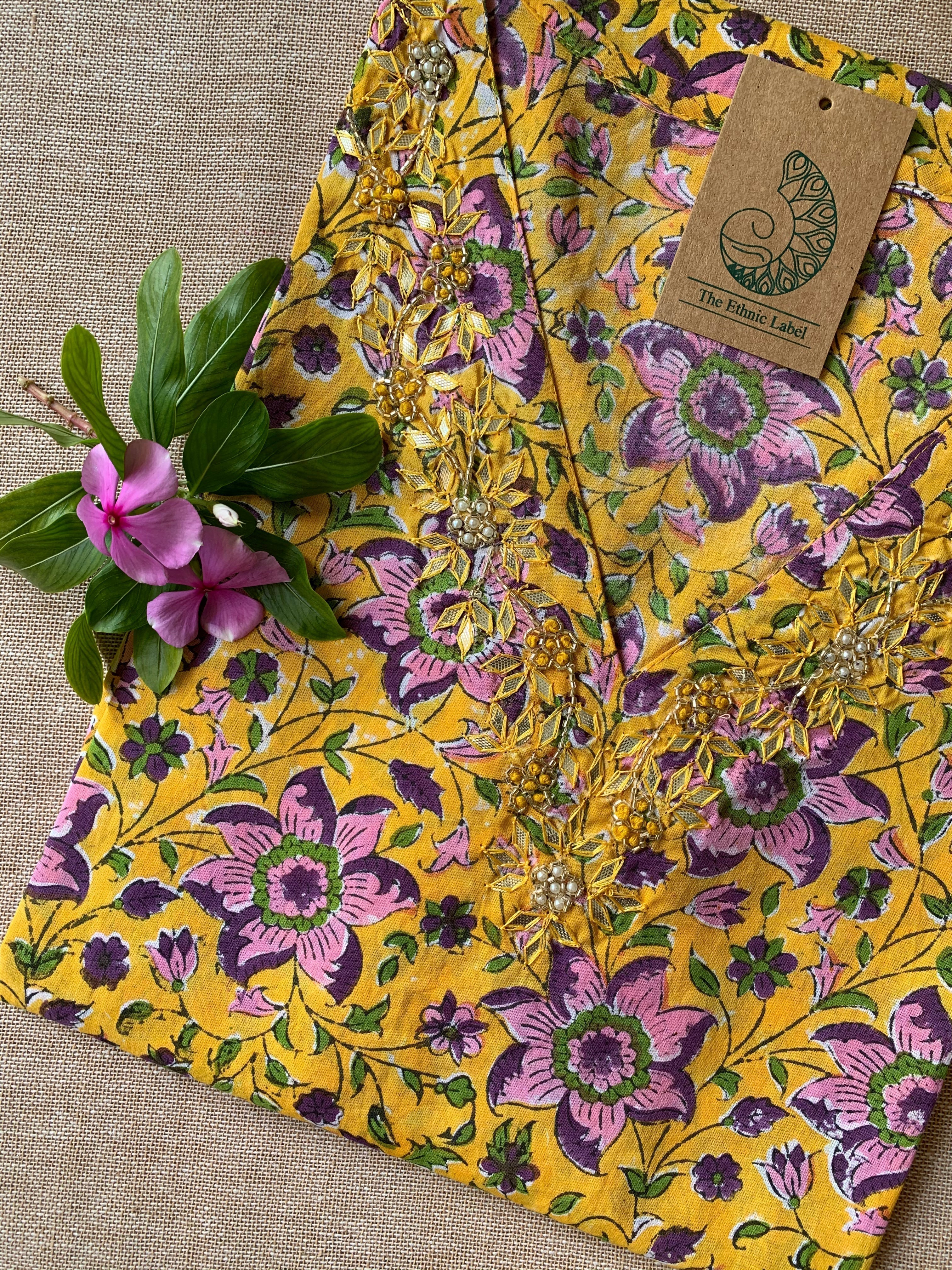 "Sanshi" Hand Work Embellished Cotton kurta