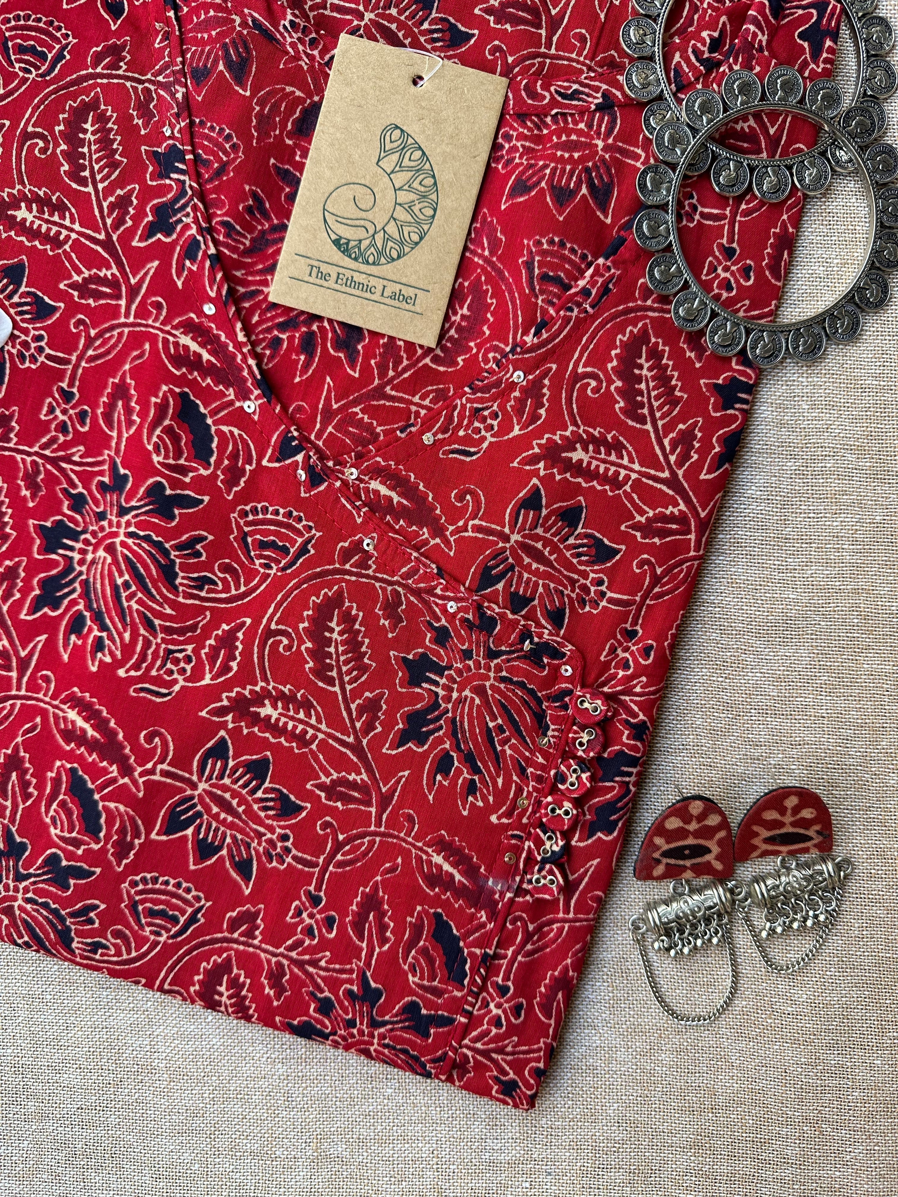 "Rakhi" Angrakha Jaal cotton Kurta