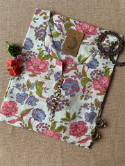 "Bageecha" Hand Block Printed Buttoned Cotton Kurta - M