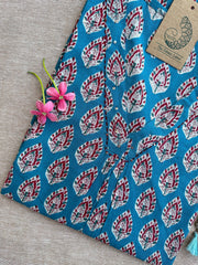 Syona Blue Boota Hand Block Printed Cotton kurta