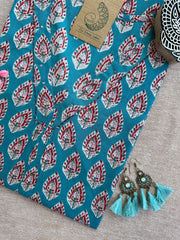 Syona Blue Boota Hand Block Printed Cotton kurta