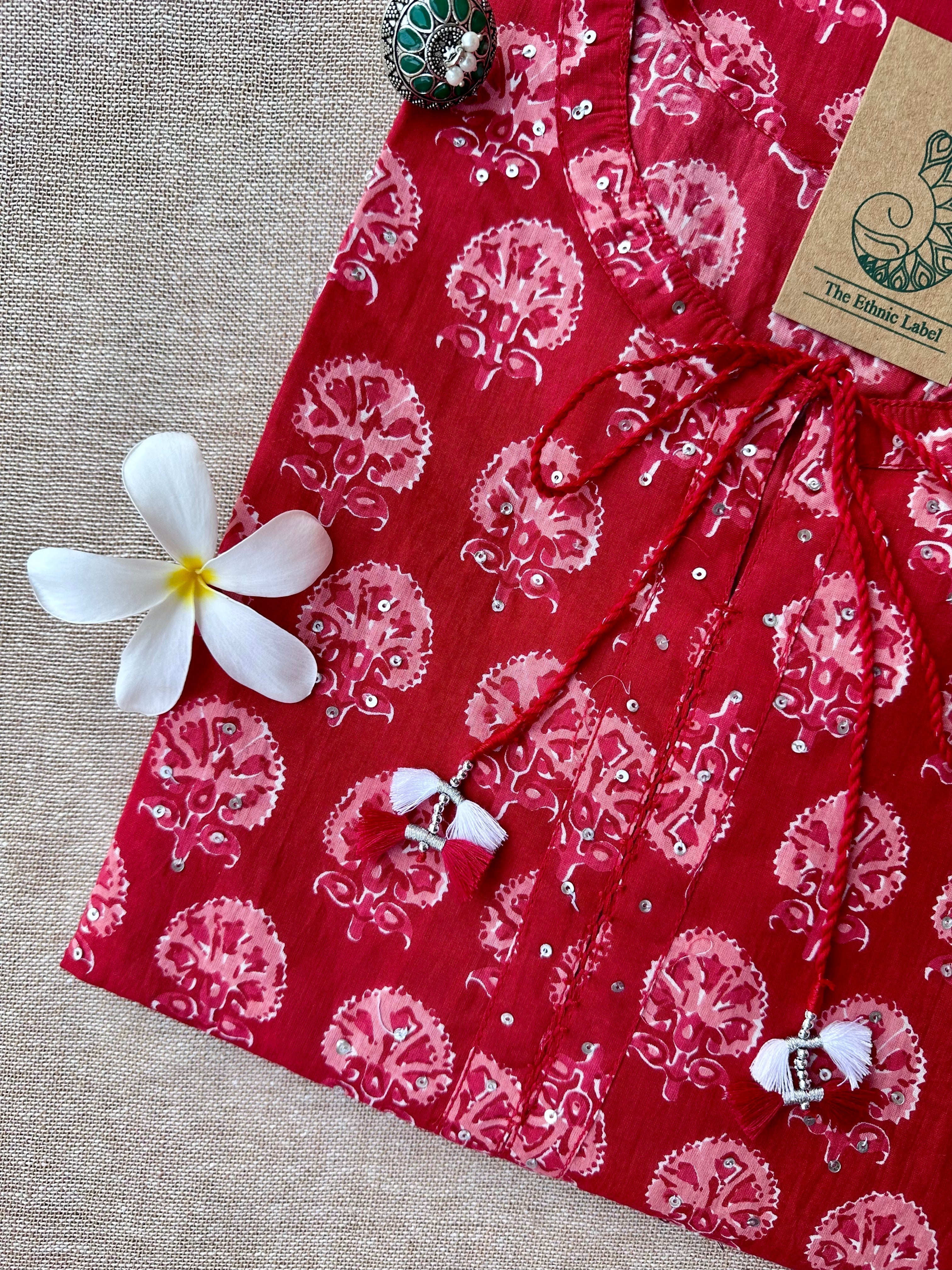 "Veena" Hand Block Printed Cotton kurta