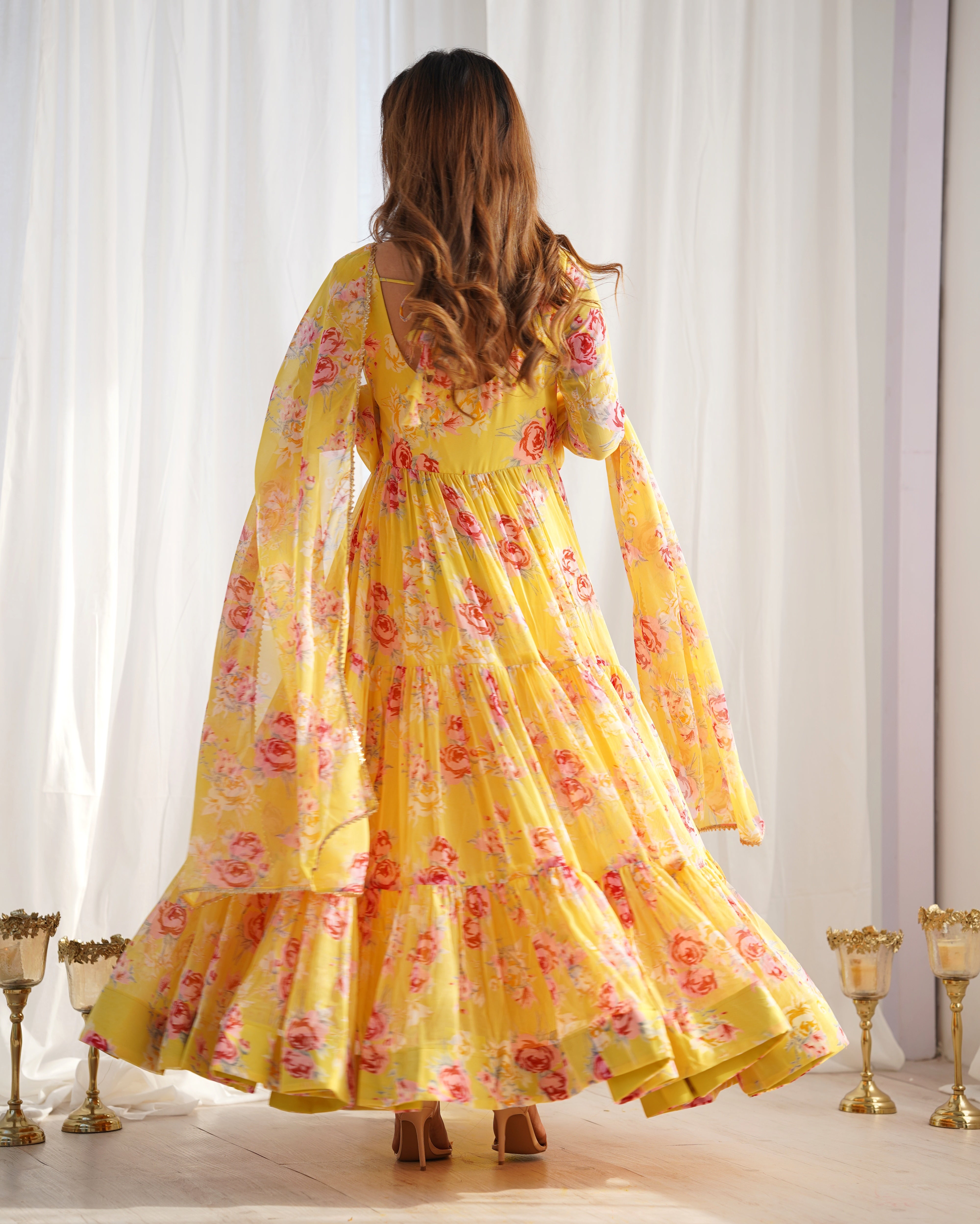 Elegant Frill Georgette Anarkali Suit