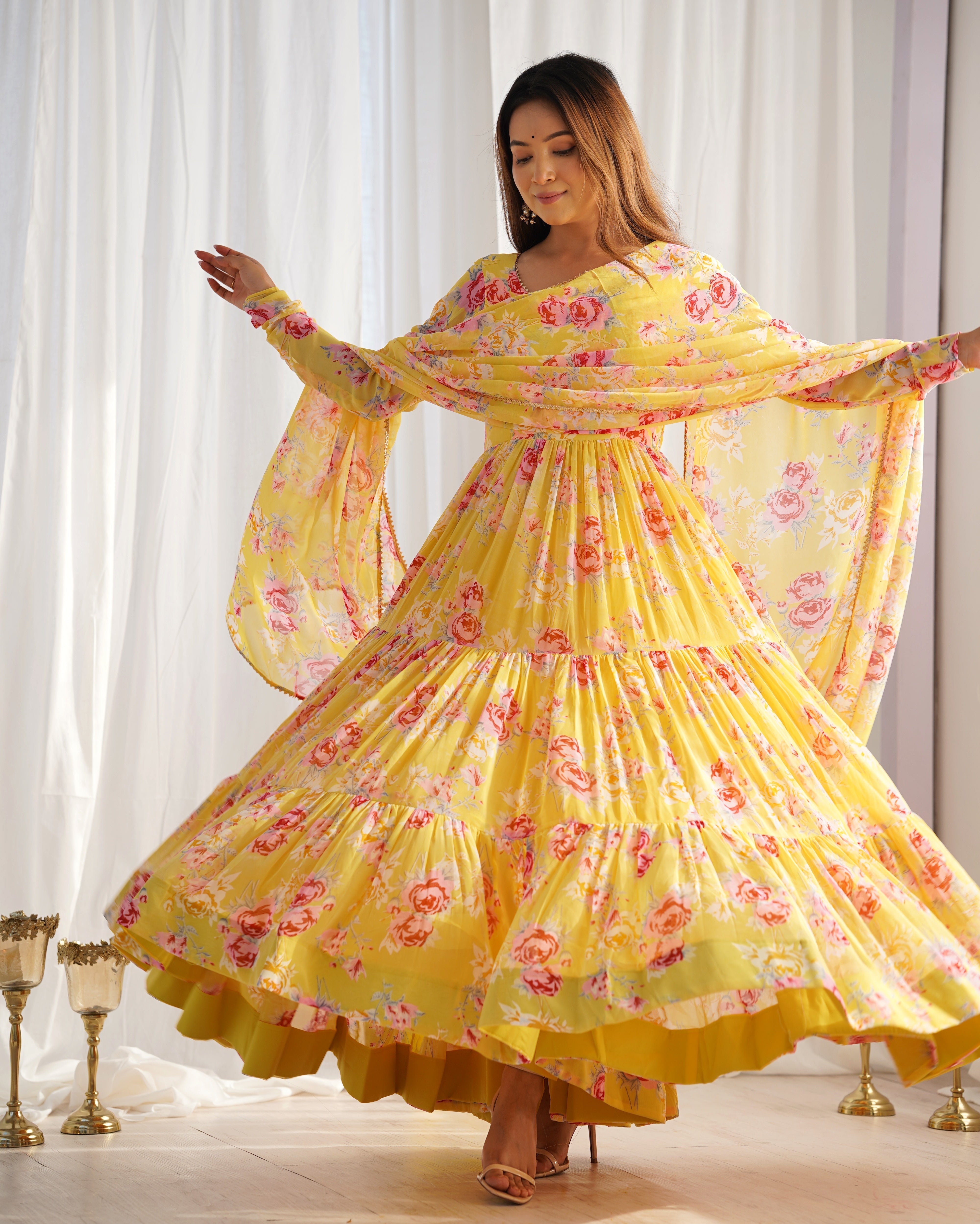 Elegant Frill Georgette Anarkali Suit