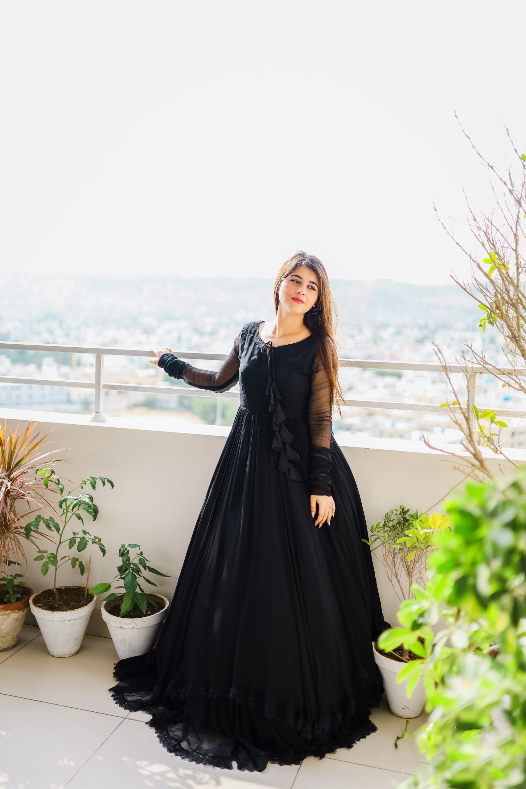 Elegant Faux Georgette Anarkali Sets