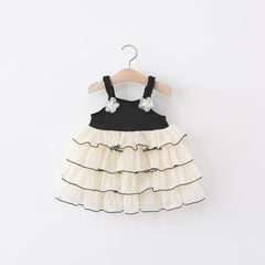 Black Frill Baby Girls Cotton Dress – Stylish Party and Casual Wear