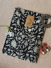 "Erum" Ajrakh Hand Block Printed Angrakha Cotton Kurta - Big Size