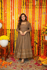 Georgette Embroidered Kurta Set with Cotton Pants & Dupatta | Stylish Ethnic Wear