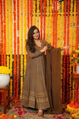 Georgette Embroidered Kurta Set with Cotton Pants & Dupatta | Stylish Ethnic Wear