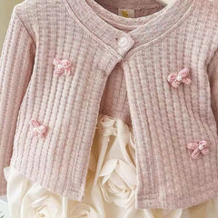 Iris Love Girls Cardigan Romper Dress – Soft Cotton Blend Outfit