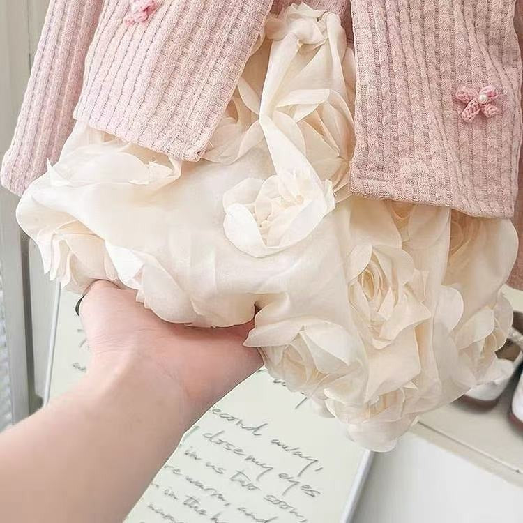 Iris Love Girls Cardigan Romper Dress – Soft Cotton Blend Outfit