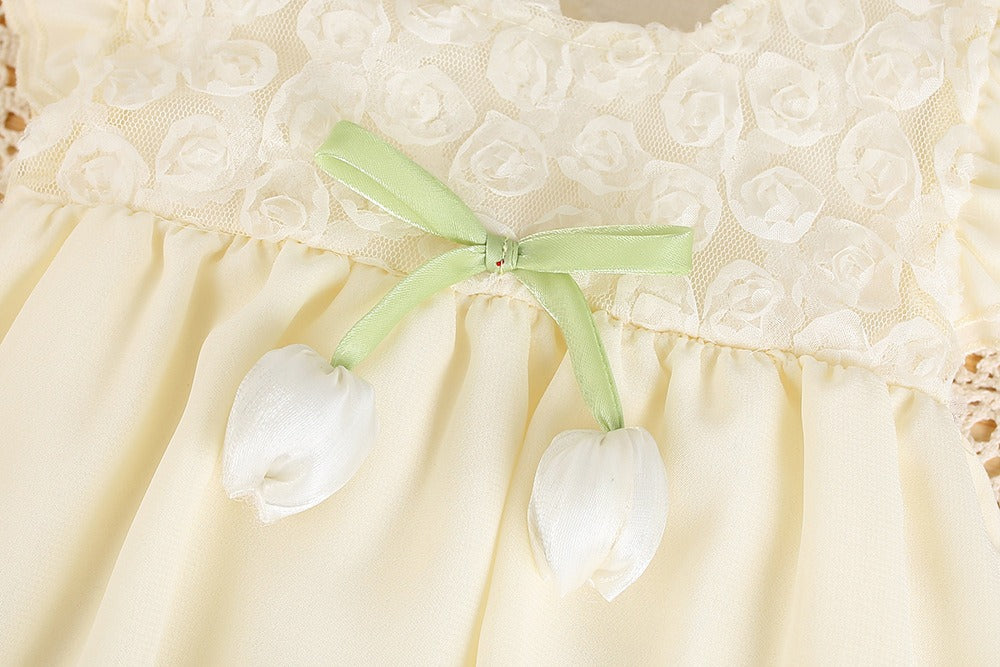 Ivy Demure Baby Girls Tulip Romper Dress – Soft Cotton Blend Outfit