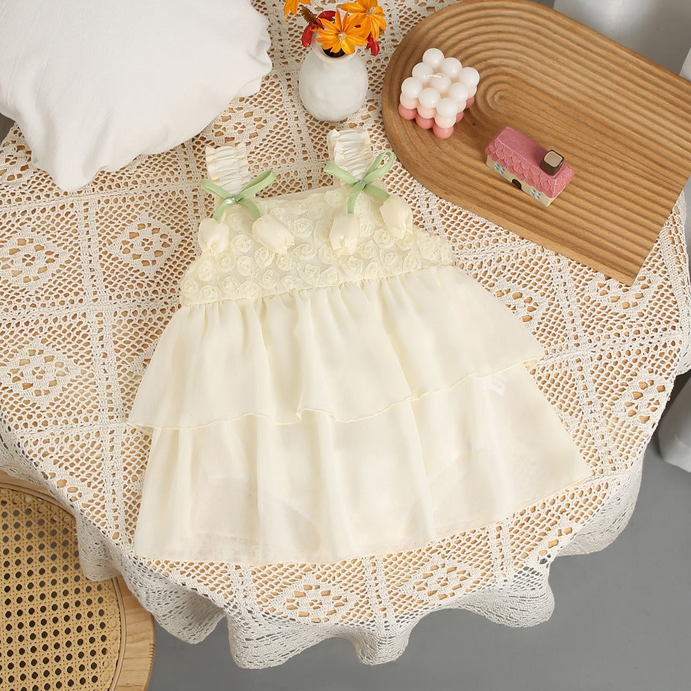 Ivy Demure Baby Girls Tulip Romper Dress – Soft Cotton Blend Outfit