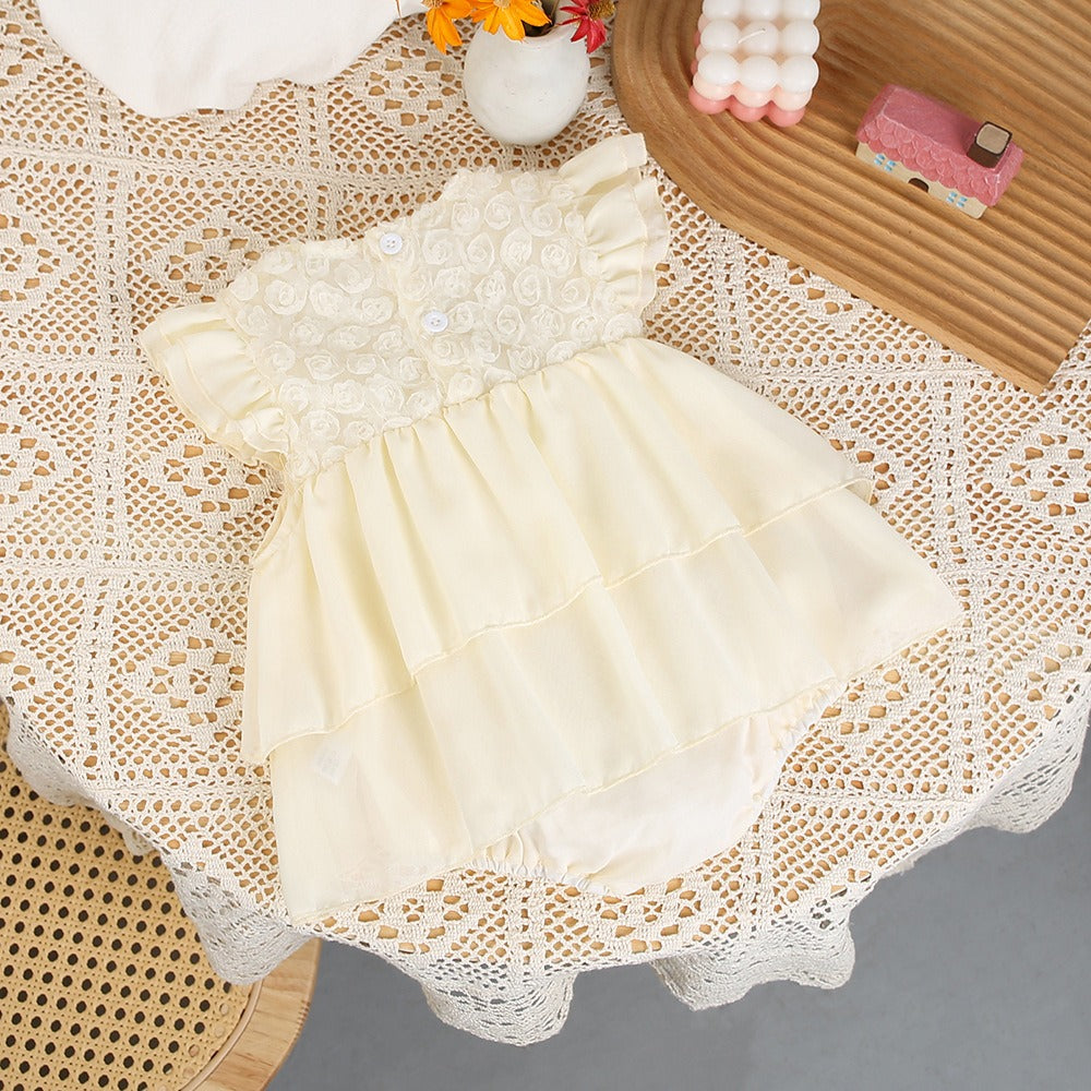 Ivy Demure Baby Girls Tulip Romper Dress – Soft Cotton Blend Outfit