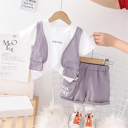 Jacket Style Boys Two-Piece Set – Soft Cotton Casual Outfit for Everyday Wear