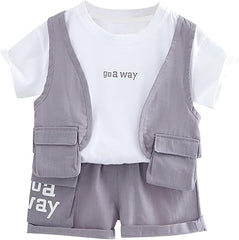 Jacket Style Boys Two-Piece Set – Soft Cotton Casual Outfit for Everyday Wear