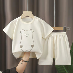Everyday Whimsy Boys Cotton Blend Outfit Set – Casual Top and Bottom