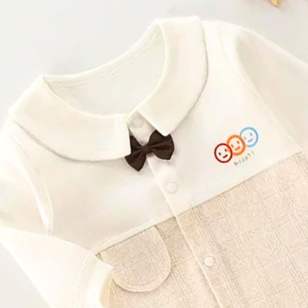 Happy Baby Boys and Girls Snuggle Bow Romper – Soft Cotton One-Piece Outfit