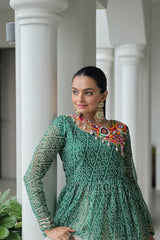 Elegant Kora Cotton Lehenga with Gota-Patti Lace & Bandhani Print Full-Stitched Top