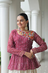 Kora Cotton Lehenga with Gota-Patti Lace & Bandhani Print Full-Stitched Top – Festive Elegance