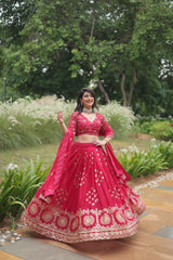 Rangoli Silk Lehenga with Heavy Sequins & Thread Embroidery