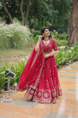 Rangoli Silk Lehenga with Heavy Sequins & Thread Embroidery