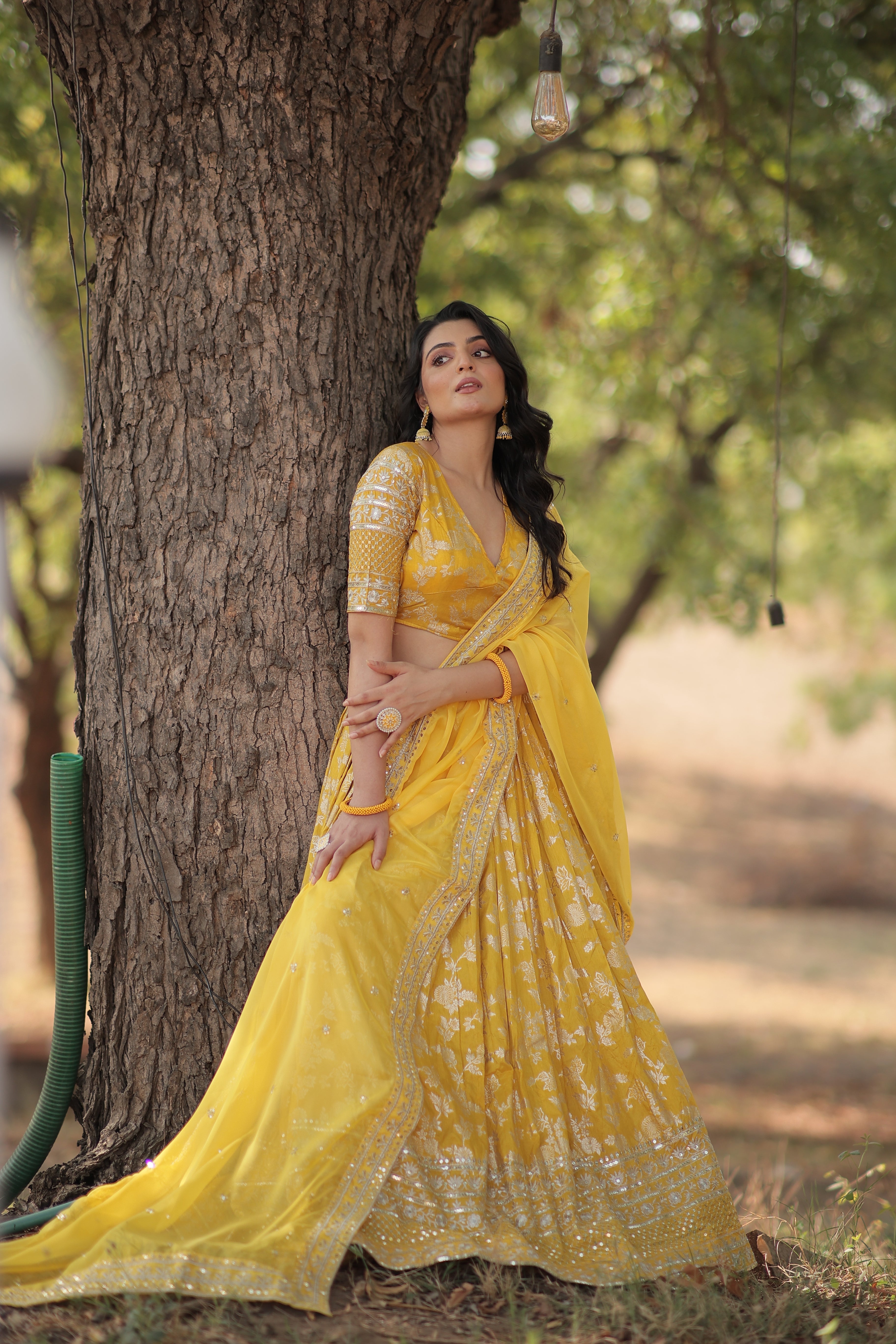 Elegant Dyable Viscose Jacquard Lehenga with Sequins Embroidery – Full-Stitched, Chain Closure