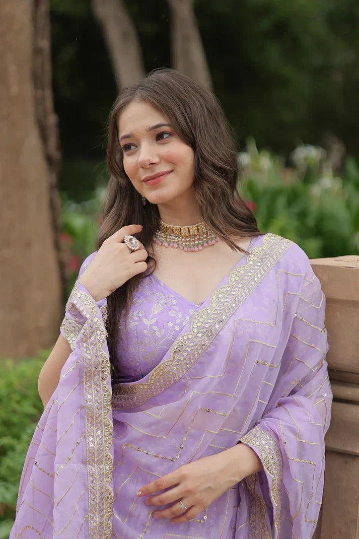 Fully Stitched Dyable Viscose Jacquard Lehenga with Gold Sequin Embroidery – Customizable Festive Wear