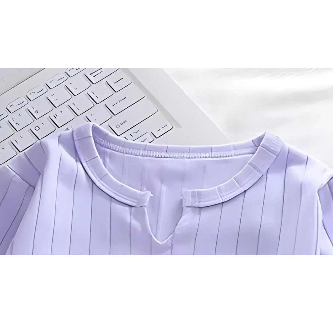Lavender Girls Simplicity Top – Soft Cotton Blend Casual Long Sleeve Shirt
