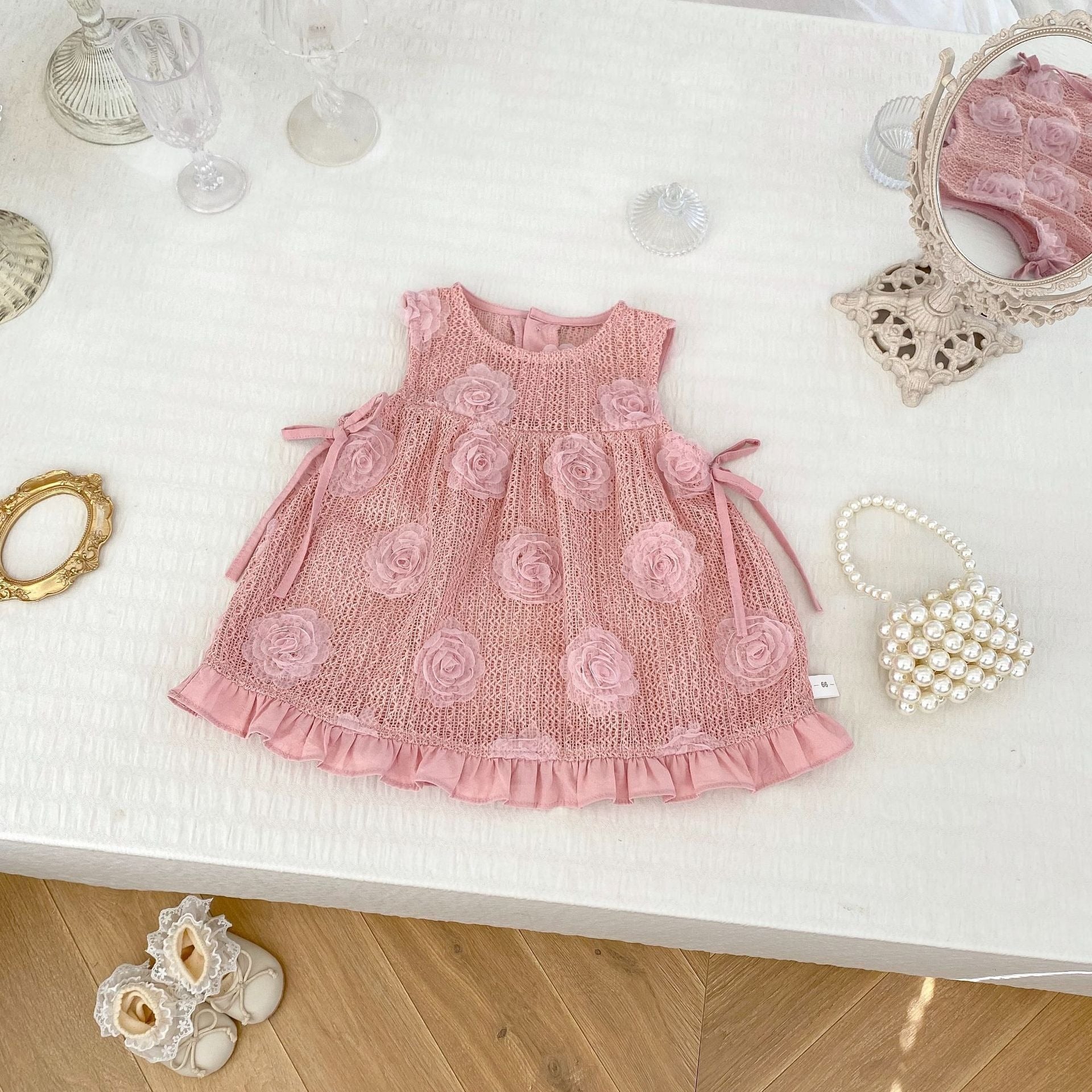 Layla 2-in-1 Baby Girls Romper and Dress Set – Soft Cotton Blend Outfit
