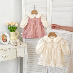 Layla 2-in-1 Baby Girls Romper and Dress Set – Soft Cotton Blend Outfit