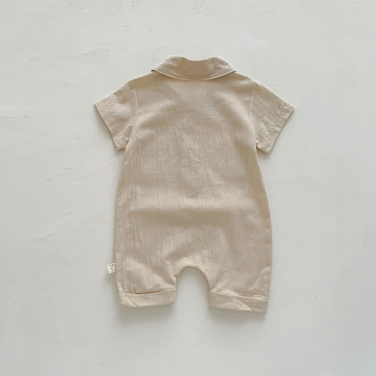 Liam Baby Boys Linen Collared Romper – Lightweight and Stylish One-Piece Outfit