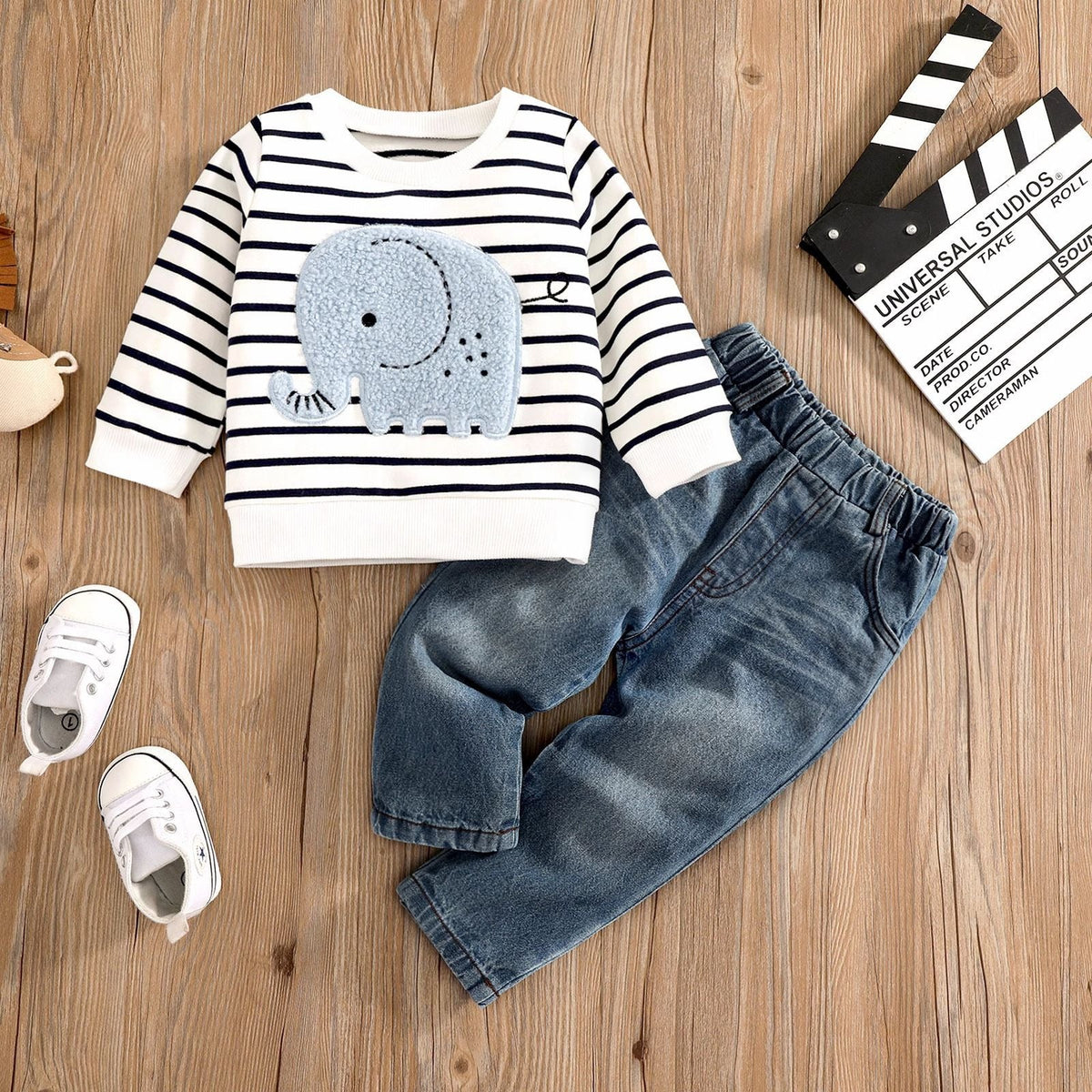 Lil Elephant Boys T-Shirt and Denim Set – Soft Cotton Blend Casual Outfit