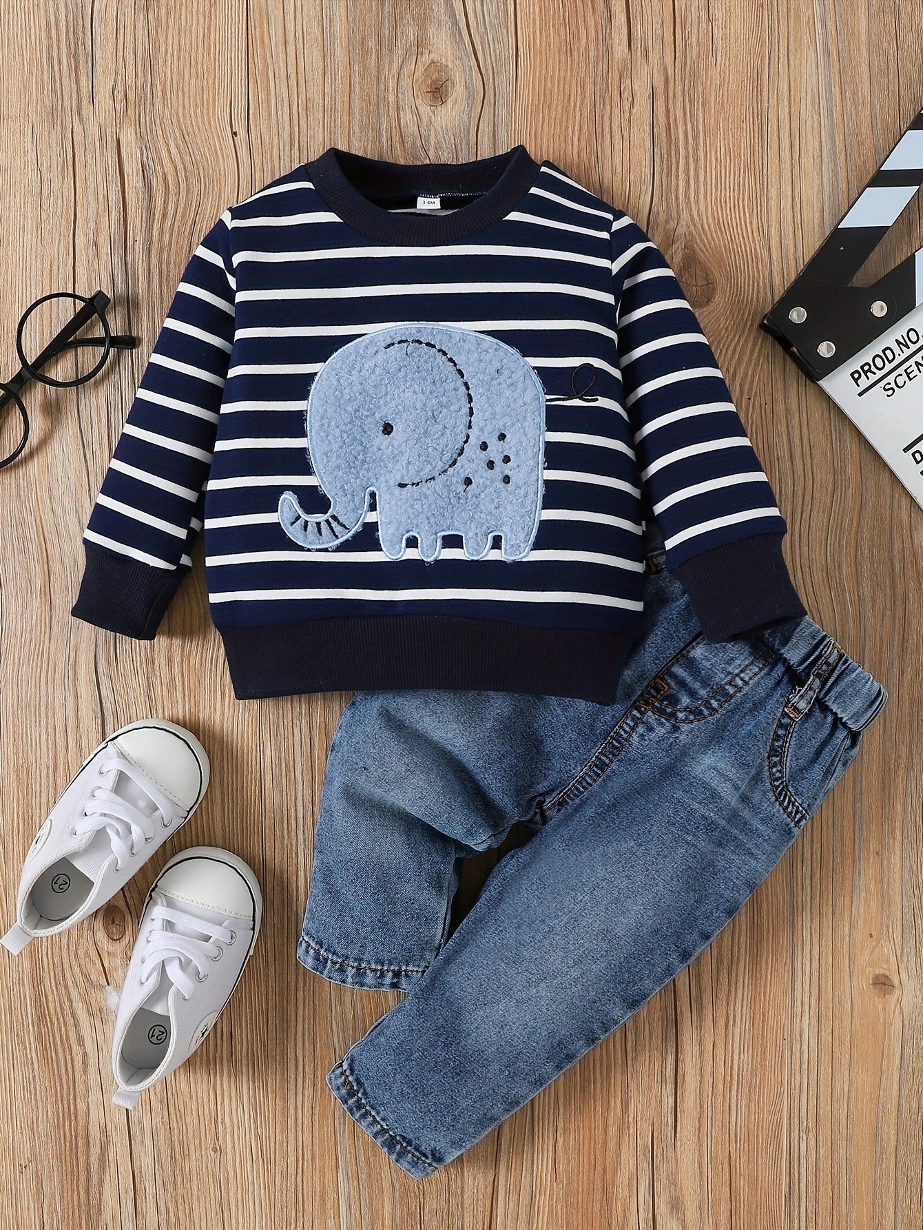 Lil Elephant Boys T-Shirt and Denim Set – Soft Cotton Blend Casual Outfit
