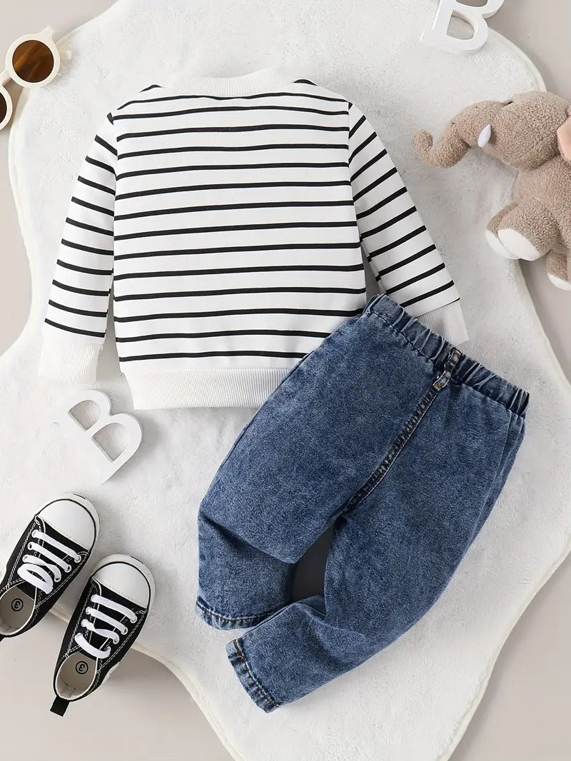 Lil Elephant Boys T-Shirt and Denim Set – Soft Cotton Blend Casual Outfit