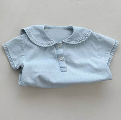 Lil Trendster Unisex Kids Denim Set – Stylish Cotton Blend Jacket and Pants Outfit