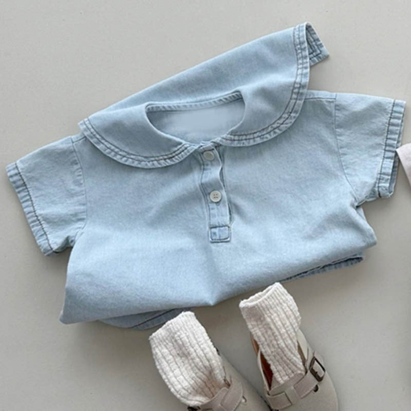Lil Trendster Unisex Kids Denim Set – Stylish Cotton Blend Jacket and Pants Outfit
