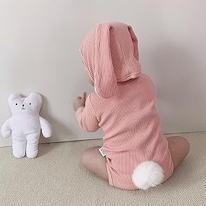 Little Baby Unisex Bunny Romper Set with Hat and Socks – Soft Cotton Blend One-Piece Outfit