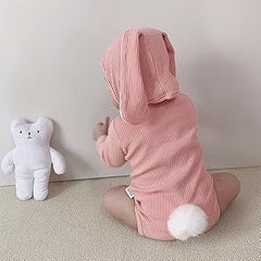 Little Baby Unisex Bunny Romper Set with Hat and Socks – Soft Cotton Blend One-Piece Outfit