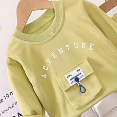 Little Boys Adventure Cotton Blend Outfit Set – Comfortable and Stylish Two-Piece Clothing