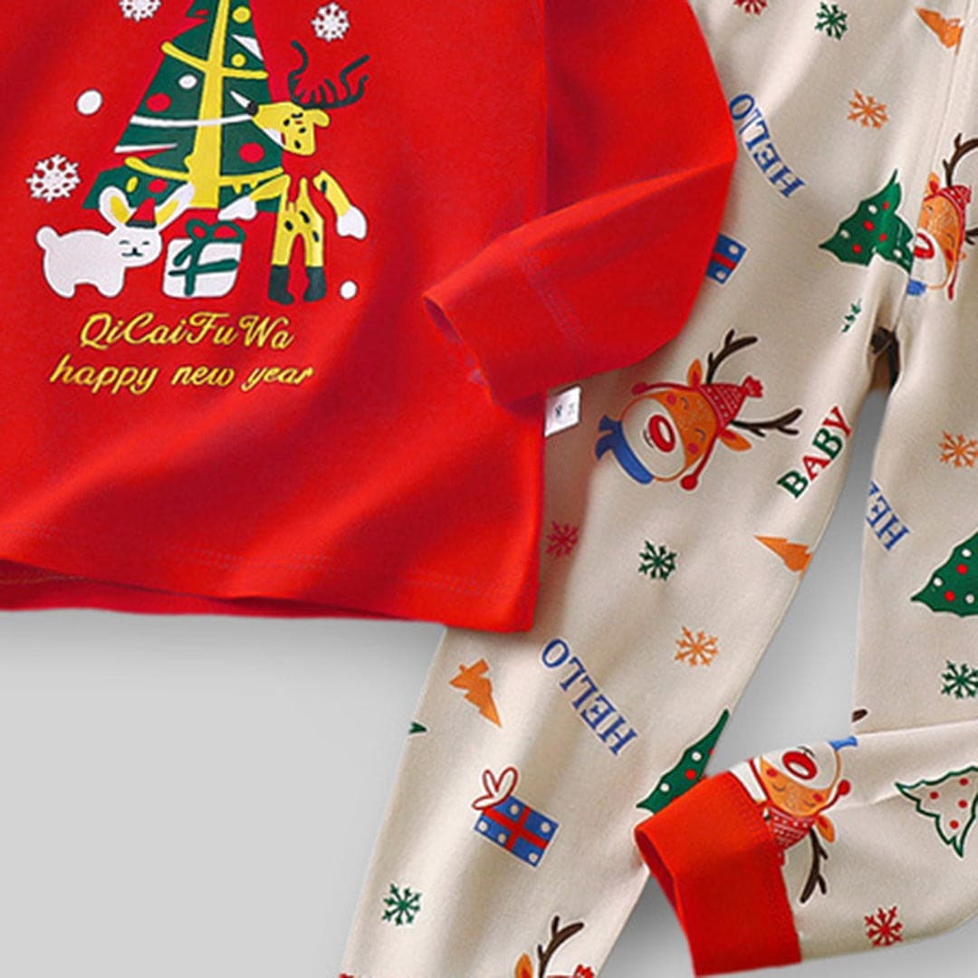 Little Boys and Girls Holiday Lounge Set – Soft Cotton Blend Christmas and New Year Outfit