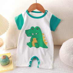Sweet Dino Baby Boys and Girls Everyday Romper – Cotton Blend
