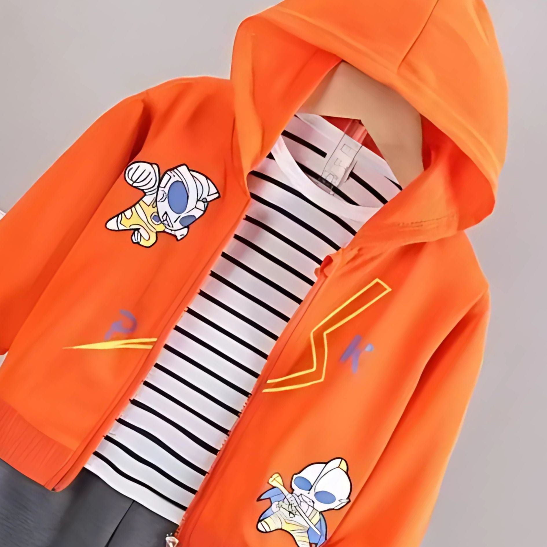 Little Explorer Baby Boys and Girls Hooded Three-Piece Cotton Blend Set – Jacket, Top & Pants