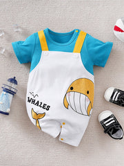 Little Ocean Whale Baby Boys and Girls Cotton Romper – Soft Unisex Infant Jumpsuit